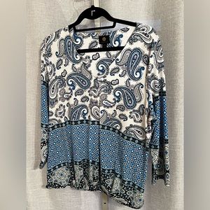 JM Collection blouse with elastic waist